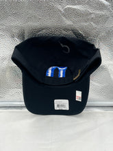 Load image into Gallery viewer, Close-up view of the Duke Blue Devils NCAA '47 Brand Black Clean Up Adjustable Strapback Hat highlighting the adjustable strap feature and breathable fabric.