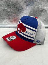 Load image into Gallery viewer, Buffalo Bills NFL '47 Brand Throwback Hitch Mesh Snapback Adjustable Hat showing stylish vintage design and embroidered logo.