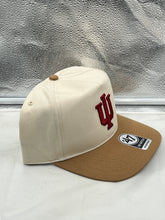 Load image into Gallery viewer, Indiana Hoosiers NCAA '47 Brand Natural Two Tone Hitch Adjustable Snapback Hat displayed from the front showcasing the iconic Hoosiers logo.
