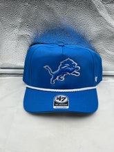 Load image into Gallery viewer, Detroit Lions NFL '47 Brand Blue Rope Hitch Snapback Adjustable Hat showcasing stylish blue design with iconic Lions logo and unique rope detail, perfect for fans.