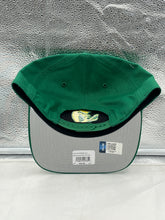 Load image into Gallery viewer, Profile view of the Oregon Ducks NCAA '47 Brand Throwback Green Hitch Adjustable Snapback Hat, designed for comfort and style.