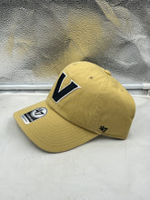Load image into Gallery viewer, Vanderbilt Commodores NCAA '47 Brand Gold Clean Up Adjustable Strapback Hat showcasing the iconic Commodores logo on a vibrant gold background.