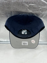Load image into Gallery viewer, Back view of the Seattle Mariners MLB '47 Brand Navy Blue Hitch Adjustable Snapback Hat highlighting the adjustable strap for a custom fit.