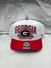 Load image into Gallery viewer, Georgia Bulldogs NCAA '47 Brand White Two Tone Hitch Adjustable Snapback Hat showcasing stylish design and adjustable fit for fans.