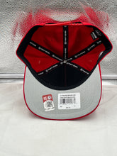 Load image into Gallery viewer, Side view of Ohio State Buckeyes NCAA '47 Red Reversed Hitch Script Adjustable Snapback Hat featuring adjustable fit and iconic design.