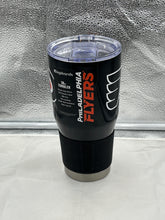 Load image into Gallery viewer, Stylish Philadelphia Flyers NHL 30oz Black Tumbler Cup with double-wall vacuum insulation, perfect for keeping beverages at the ideal temperature.