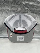 Load image into Gallery viewer, Stylish Oklahoma Sooners NCAA '47 Brand Red Mesh Trucker Rope Adjustable Snapback Hat showing team spirit with adjustable fit for all head sizes.