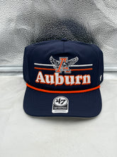 Load image into Gallery viewer, Auburn Tigers NCAA '47 Brand Throwback Blue Rope Hitch Adjustable Snapback Hat showcasing stylish rope detail and vibrant blue color.
