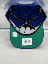 Load image into Gallery viewer, Buffalo Bills NFL '47 Brand Throwback Blue Rope Hitch Snapback Adjustable Hat worn outdoors, demonstrating its stylish throwback design.