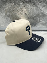 Load image into Gallery viewer, Side view of the Philadelphia Phillies MLB '47 Brand Natural TT Hitch Adjustable Snapback Hat highlighting the adjustable snapback closure for a comfortable fit.