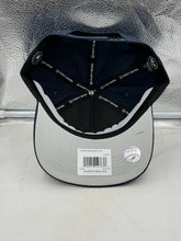 Load image into Gallery viewer, Model wearing the Boston Red Sox MLB '47 Brand Navy Script Hitch Adjustable Snapback Hat, showcasing its stylish design and perfect for everyday wear by Boston Red Sox hat supporters.