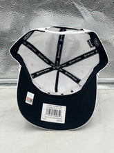 Load image into Gallery viewer, Texas Tech Red Raiders NCAA '47 Brand White Hitch Script Adjustable Snapback Hat viewed from side angle, highlighting adjustable strap and flat visor for a modern look.