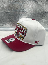 Load image into Gallery viewer, Side view of the Arkansas Razorbacks NCAA '47 Brand Champs White Hitch Adjustable Snapback Hat highlighting its adjustable snapback feature.
