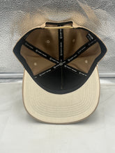 Load image into Gallery viewer, Close-up view of the Tampa Bay Buccaneers NFL '47 Brand Throwback Khaki Hitch Snapback Adjustable Hat highlighting the vintage Buccaneers logo and the durable materials used in its construction.