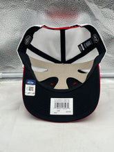 Load image into Gallery viewer, Georgia Bulldogs NCAA '47 Throwback Red Rope Trucker Adjustable Snapback Hat laid flat on a wooden surface, highlighting the adjustable snapback closure and vibrant team colors.