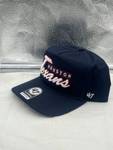 Load image into Gallery viewer, Close-up of Houston Texans NFL '47 Brand Navy Script Hitch Snapback Adjustable Hat demonstrating adjustable snapback closure for custom fit.