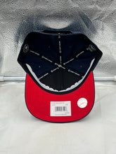 Load image into Gallery viewer, Atlanta Braves MLB '47 Brand Navy Blue Hitch Adjustable Snapback Hat worn outdoors, exemplifying team pride and fashionable game day attire.