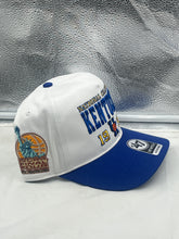 Load image into Gallery viewer, Flat lay of the Kentucky Wildcats NCAA '47 Brand Champs White Hitch Adjustable Snapback Hat highlighting its clean white design and breathable fabric.