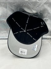 Load image into Gallery viewer, Side view of the Los Angeles Kings NHL '47 Brand Black Hitch Adjustable Snapback Hat showcasing the classic black color and fitted design.