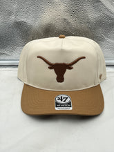 Load image into Gallery viewer, Texas Longhorns NCAA '47 Brand Natural Two Tone Hitch Adjustable Snapback Hat showcasing the stylish two-tone design and adjustable fit.