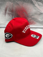 Load image into Gallery viewer, Georgia Bulldogs NCAA '47 Red Reversed Hitch Script Adjustable Snapback Hat showing the iconic Bulldogs logo and unique script design, perfect for game days.