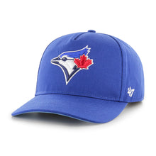 Load image into Gallery viewer, Toronto Blue Jays MLB '47 Brand Blue Hitch Adjustable Snapback Hat featuring the team logo, perfect for fans of the Toronto Blue Jays hat.