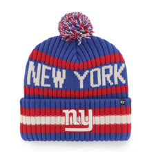Load image into Gallery viewer, New York Giants NFL '47 Brand Winter Beanie Knit Ski Cap Hat, perfect for staying warm and stylish while showcasing team spirit during the winter months.