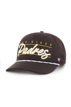 Load image into Gallery viewer, San Diego Padres hat - San Diego Padres MLB '47 Brand Brown Script Hitch Rope Adjustable Snapback Hat front view