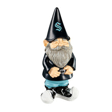 Load image into Gallery viewer, Seattle Kraken NHL 11" Tall Garden Gnome by Evergreen Enterprises, showcasing vibrant colors and detail of the iconic team logo for outdoor garden decor.