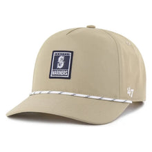 Load image into Gallery viewer, Seattle Mariners MLB '47 Brand Khaki Hitch Rope Adjustable Snapback Hat, a stylish Seattle Mariners hat for baseball fans.