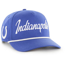 Load image into Gallery viewer, Indianapolis Colts NFL '47 Brand Blue Script Rope Hitch Snapback Adjustable Hat, Indianapolis Colts hat product view
