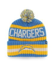 Load image into Gallery viewer, Los Angeles Chargers NFL '47 Brand Winter Beanie Knit Ski Cap Hat showcasing the iconic team logo, perfect for fans to stay warm and stylish during winter.