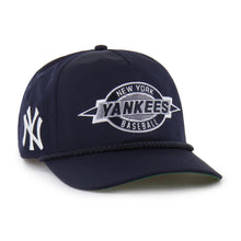 Load image into Gallery viewer, New York Yankees MLB '47 Brand Navy Hitch Rope Adjustable Snapback Hat - Stylish and comfortable, perfect for fans of the New York Yankees hat.