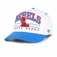 Load image into Gallery viewer, Ole Miss Rebels NCAA '47 Brand White TT Hitch Adjustable Snapback Hat featuring the Ole Miss Rebels logo, perfect for fans of the Ole Miss Rebels hat.