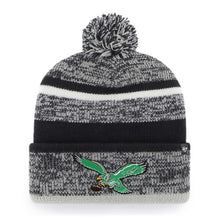 Load image into Gallery viewer, Philadelphia Eagles NFL '47 Brand Throwback Winter Beanie Knit Ski Cap Hat featuring the classic team logo, perfect for staying warm while showing team spirit.