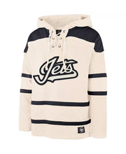 Load image into Gallery viewer, Winnipeg Jets NHL '47 Brand Superior Cream Lacer Men's Hoodie Size XL - Casey's Sports Store