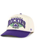 Load image into Gallery viewer, Colorado Rockies MLB '47 Brand Natural TT Rope Hitch Adjustable Snapback Hat, Colorado Rockies hat front view