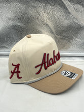 Load image into Gallery viewer, The adjustable snapback closure of the Alabama Crimson Tide NCAA 47 Brand Natural Script Hitch Hat, ensuring a customized fit for all head sizes.