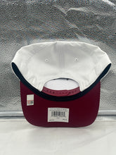 Load image into Gallery viewer, Close-up of the Arkansas Razorbacks NCAA '47 Brand Champs White Hitch Adjustable Snapback Hat fabric demonstrating its premium quality.