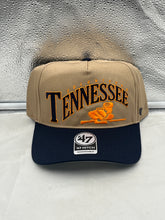 Load image into Gallery viewer, Tennessee Volunteers NCAA '47 Throwback Khaki TT Hitch Snapback Adjustable Hat showcasing a stylish khaki color with iconic team branding, perfect for game day and tailgate parties.