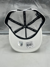 Load image into Gallery viewer, Side angle of the Detroit Lions NFL '47 Brand White Reversed Script Hitch Snapback Adjustable Hat, illustrating the clean white color and modern snapback design.