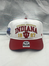 Load image into Gallery viewer, Indiana Hoosiers NCAA '47 Brand Champs White Hitch Adjustable Snapback Hat showcasing stylish design and Hoosiers logo.