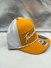 Load image into Gallery viewer, Close-up view of the Tennessee Volunteers NCAA '47 Brand Orange Rope Hitch Adjustable Snapback Hat showcasing its adjustable snapback closure and vibrant color.