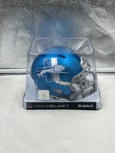 Load image into Gallery viewer, Detroit Lions NFL Riddell Speed Blue Alternate Replica Mini Helmet showing the team's iconic logo and vibrant blue color, perfect for collectible display and showcasing team spirit.