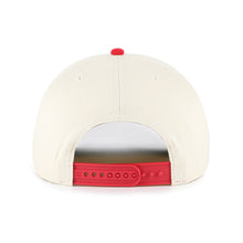 Load image into Gallery viewer, Side view of the NC State Wolfpack NCAA '47 Brand Natural TT Rope Hitch Adjustable Snapback Hat, highlighting the adjustable snapback feature and quality craftsmanship, ideal for any NC State Wolfpack hat enthusiast.