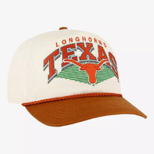 Load image into Gallery viewer, Side view of the Texas Longhorns NCAA '47 Brand Natural TT Rope Hitch Adjustable Snapback Hat, a Texas Longhorns hat featuring natural fabric and rope detail.