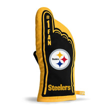 Load image into Gallery viewer, Close-up of Pittsburgh Steelers NFL #1 Oven Mitt You the Fan displaying superior heat resistance and durable materials for safe cooking and grilling.