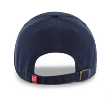Load image into Gallery viewer, Washington Nationals MLB '47 Brand Navy Rainbow Pride Clean Up Adjustable Hat, Washington Nationals Pride hat adjustable back view