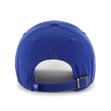 Load image into Gallery viewer, Toronto Blue Jays MLB '47 Brand Blue Rainbow Pride Clean Up Adjustable Hat, Toronto Blue Jays Pride hat detail view