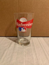 Load image into Gallery viewer, Boston Red Sox MLB 16oz Pint Budweiser Glass Mug Cup showcasing the iconic team logo, perfect for fans and collectors.